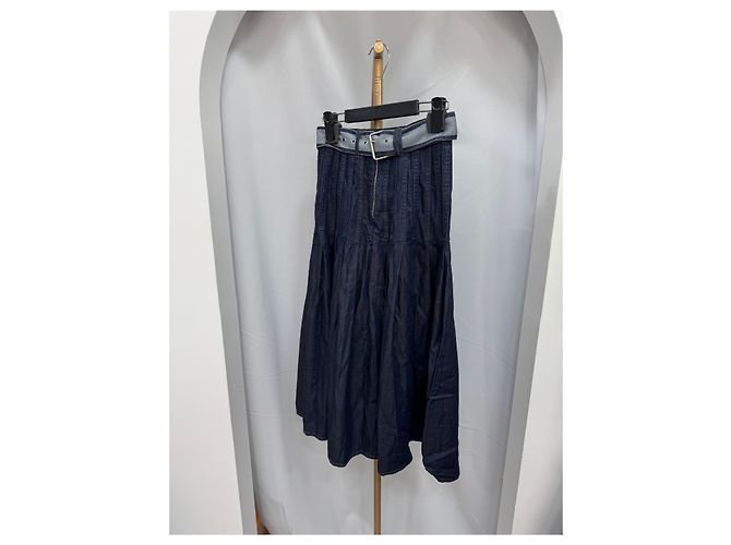 Gonna in denim Dior blu - vista 2