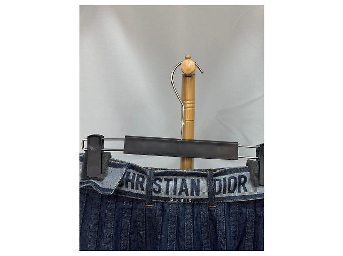Gonna in denim Dior blu - vista 3