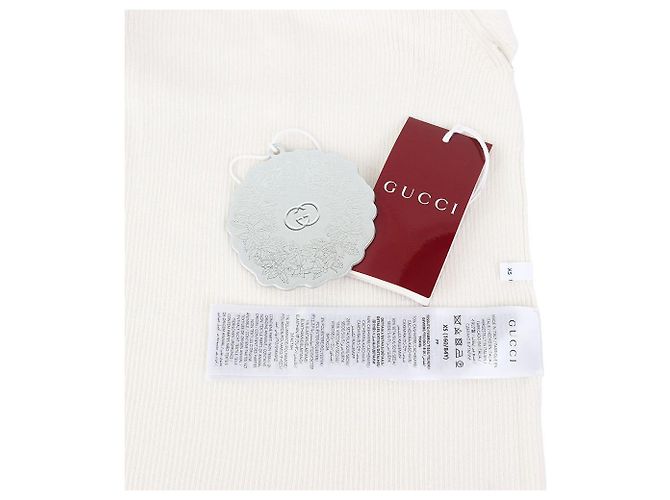 Gucci Besticktes Kaschmir-Seiden-Poloshirt White XS - Ansicht 6