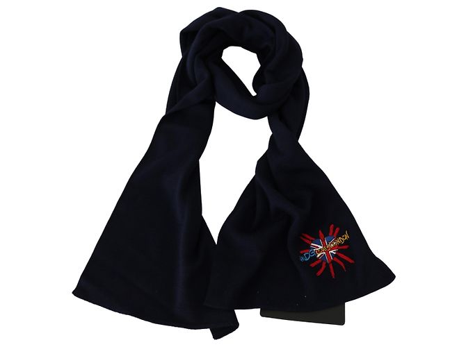 Dolce & Gabbana Sciarpa in lana Wrap Shawl Blue #DGLovesLondon - vista 2