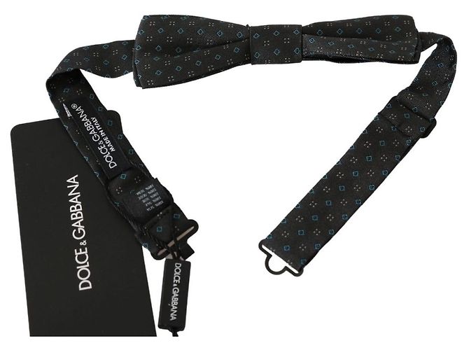 Dolce & Gabbana Grau gemusterte Krawatte für Herren Papillon % Silk Bow Tie - Ansicht 2