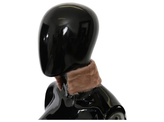 Dolce & Gabbana Colar de pele bege e cachecol de lambskin - vista 4