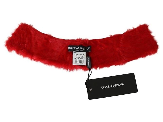 Dolce & Gabbana Collar Wrap in Pelliccia Rossa Sciarpa in Lambskin - vista 5