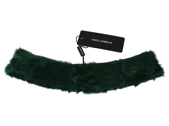 Dolce & Gabbana Colar Wrap de Pele Verde e Cachecol de Lambskin - vista 2