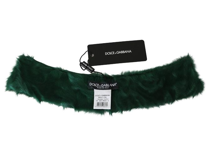Dolce & Gabbana Colar Wrap de Pele Verde e Cachecol de Lambskin - vista 5