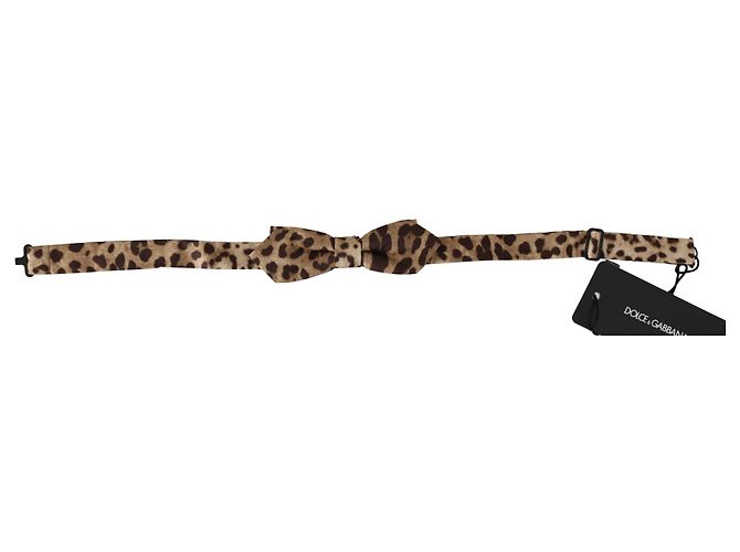 Dolce & Gabbana Papillon regolabile in seta leopardata marrone da uomo - vista 2