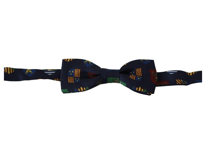 Dolce & Gabbana Papillon da uomo Blue Flags % Silk con collo regolabile - vista 2