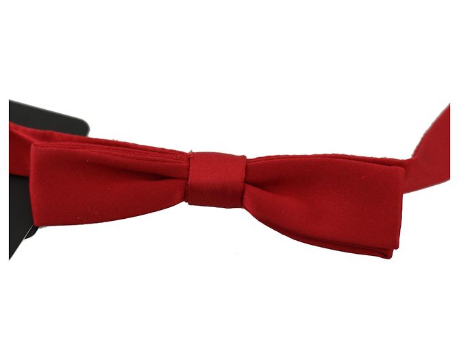 Dolce & Gabbana Red % Silk Slim Adjustable Neck Papillon Bow Tie - view 2