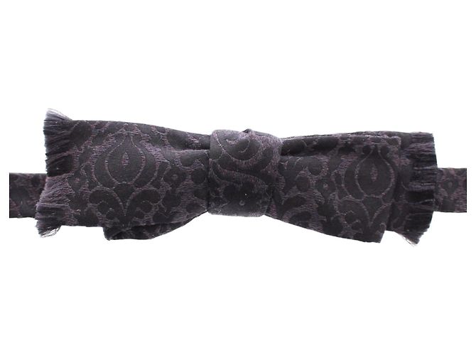 Dolce & Gabbana Papillon in lana e seta grigio nero - vista 2