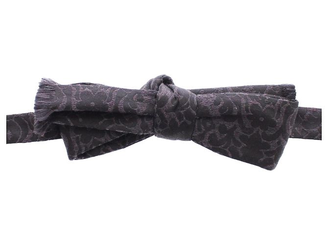 Dolce & Gabbana Papillon in lana e seta grigio nero - vista 3