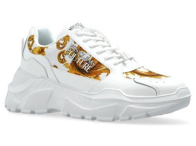 Sneakers Versace Speedtrack Bianche Oro - vista 3