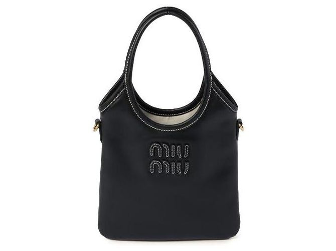 Miu Miu Borsa a mano mini in pelle nera - vista 4