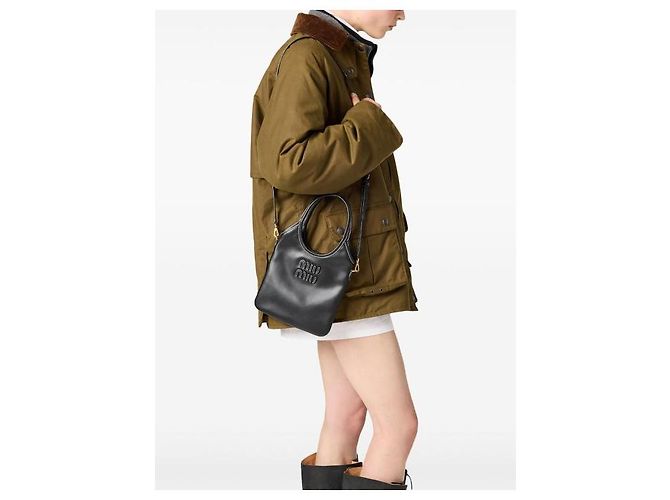 Miu Miu Borsa a mano mini in pelle nera - vista 5