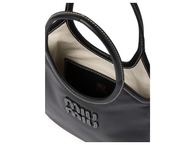 Miu Miu Borsa a mano mini in pelle nera - vista 9