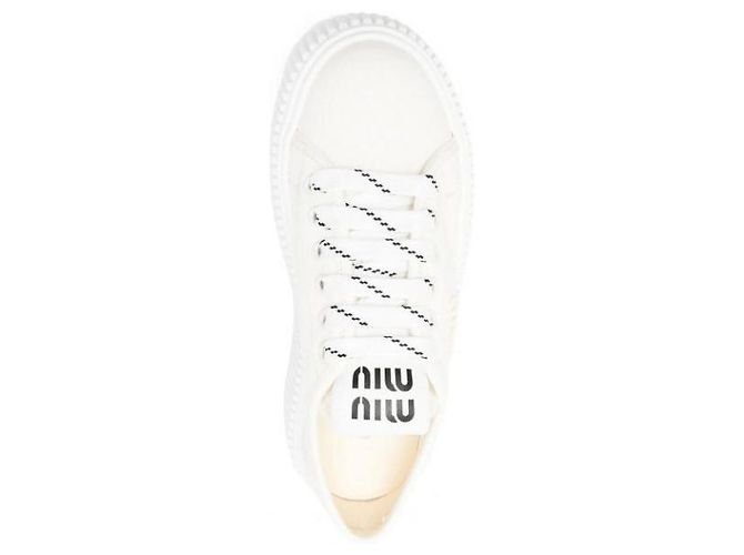 Miu Miu Sneakers in denim con logo - vista 7