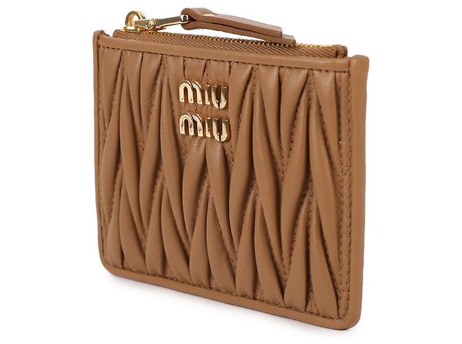 Tarjetero Miu Miu de piel caramel - vista 4