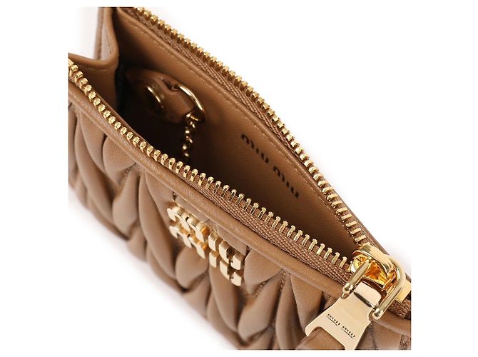 Tarjetero Miu Miu de piel caramel - vista 8