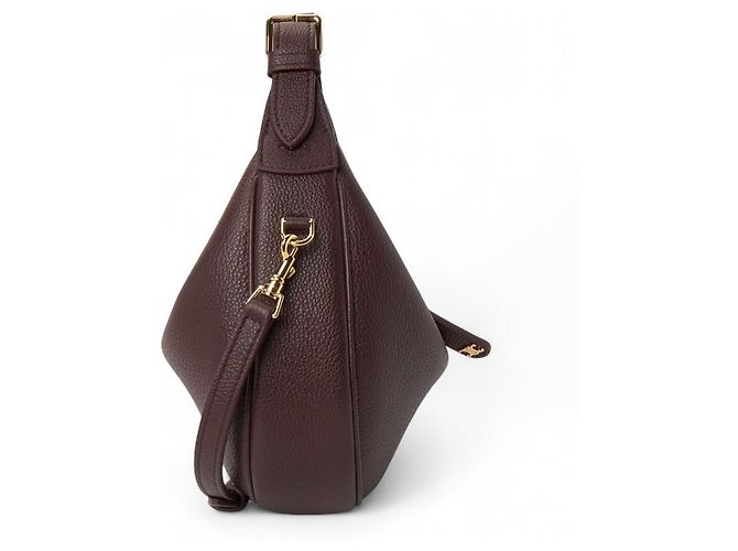 Sac à épaule Céline en cuir marron foncé - vue 3