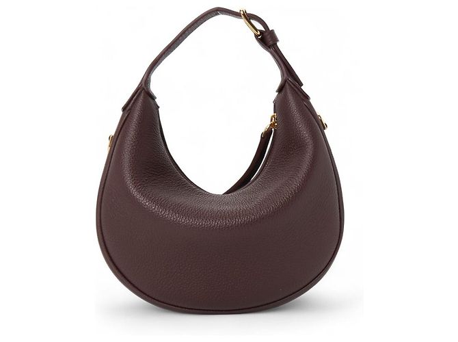 Sac à épaule Céline en cuir marron foncé - vue 4