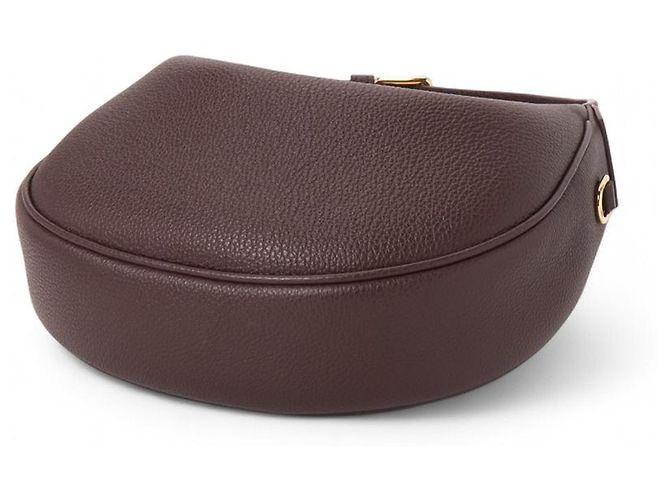 Sac à épaule Céline en cuir marron foncé - vue 5