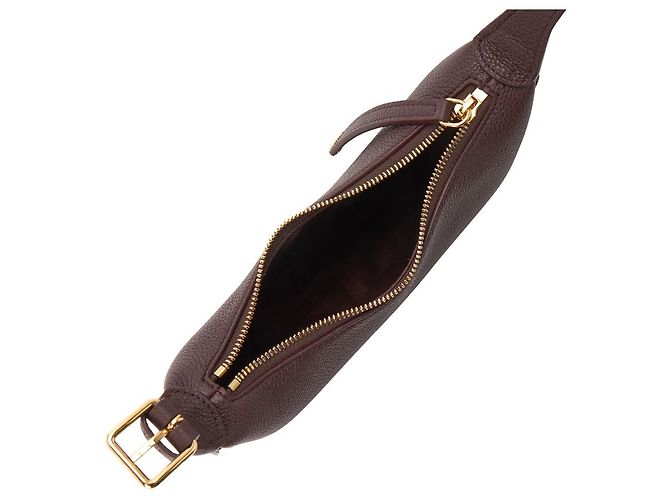 Sac à épaule Céline en cuir marron foncé - vue 6
