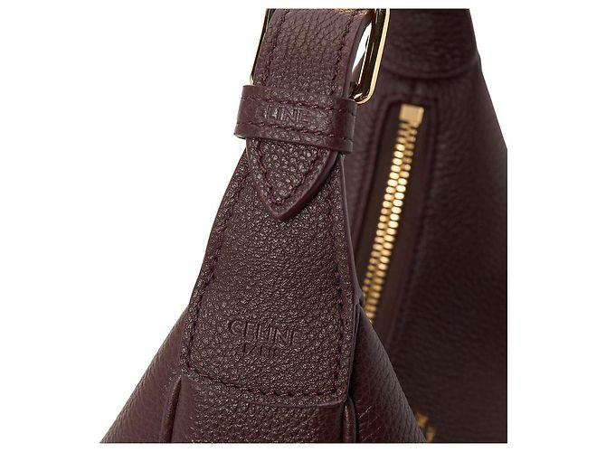 Sac à épaule Céline en cuir marron foncé - vue 9