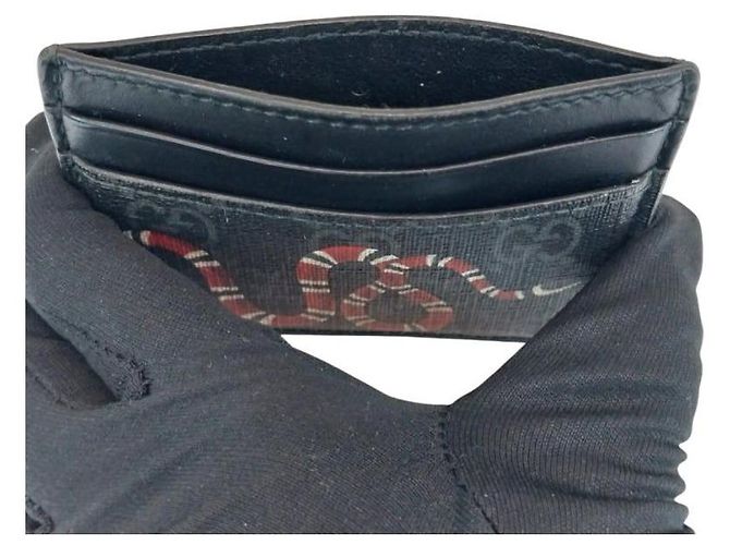 Gucci Kartenetui mit King Snake-Print Schwarz - Ansicht 2