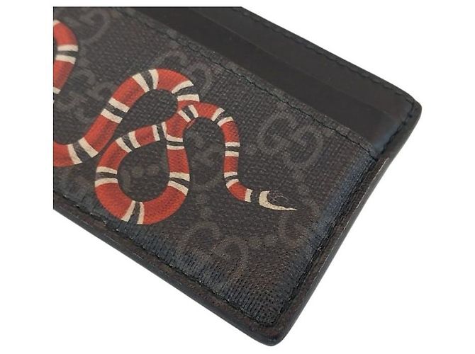 Gucci Kartenetui mit King Snake-Print Schwarz - Ansicht 4