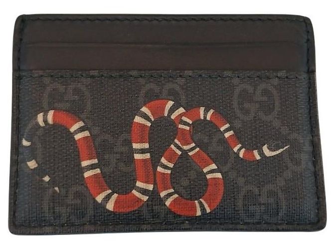 Gucci Kartenetui mit King Snake-Print Schwarz - Ansicht 7