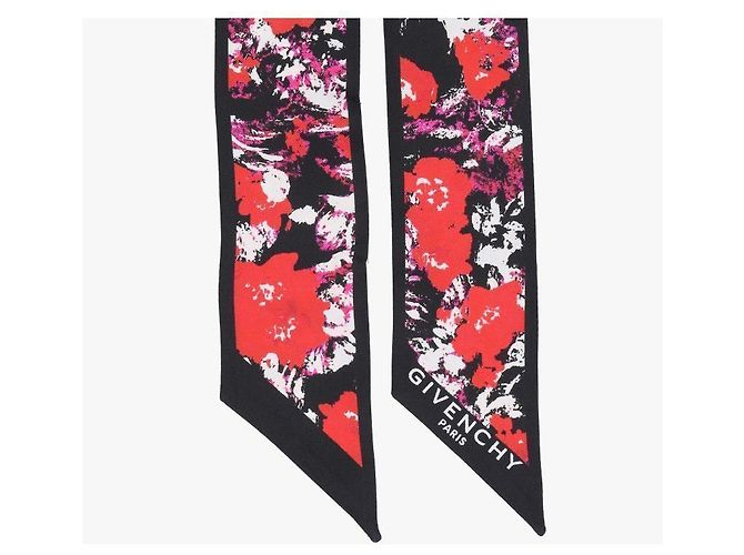 Givenchy Skinny Twill-Seidenschal mit Blumenprint - Ansicht 7
