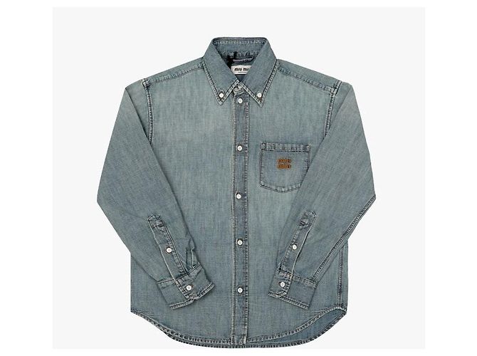 Miu Miu Camicia in denim chambray da donna - vista 2