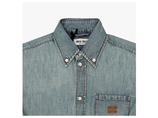 Miu Miu Camicia in denim chambray da donna - vista 5