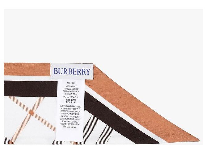 Burberry Check Stamp Skinny Twill Seidentuch - Ansicht 7