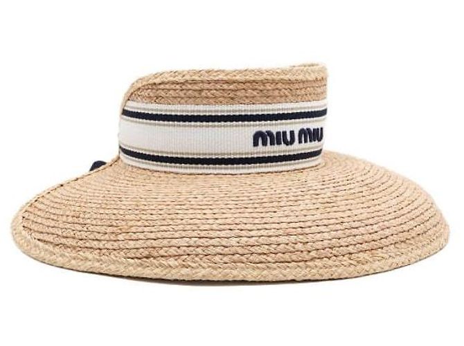 Miu Miu Visera de tejido efecto rafia para mujer - vista 3