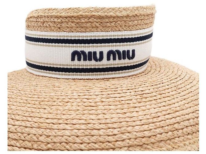 Miu Miu Visera de tejido efecto rafia para mujer - vista 4