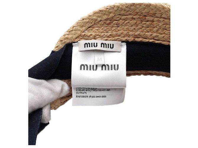 Miu Miu Visera de tejido efecto rafia para mujer - vista 6