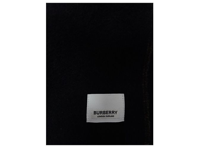 Burberry Sciarpa reversibile in cashmere a quadri vintage nera - vista 5