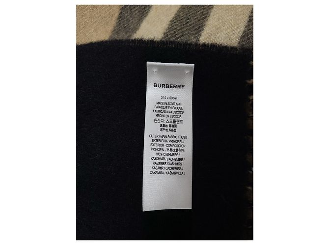 Burberry Sciarpa reversibile in cashmere a quadri vintage nera - vista 6