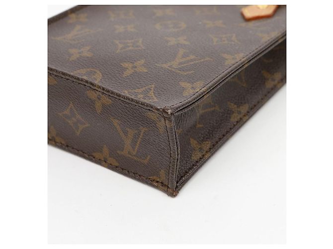 Louis Vuitton Petit Monogram Canvas Sac Plat Tote Shoulder Bag - vista 11