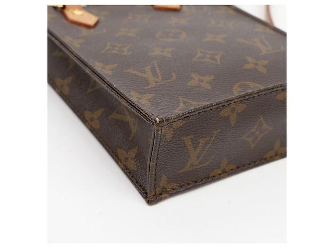 Louis Vuitton Petit Monogram Canvas Sac Plat Tote Shoulder Bag - vista 12