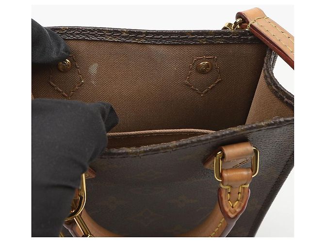 Louis Vuitton Petit Monogram Canvas Sac Plat Tote Shoulder Bag - vista 14