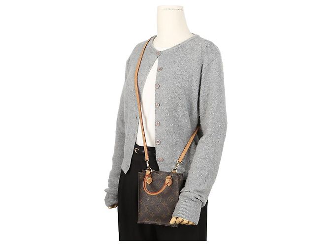 Louis Vuitton Petit Monogram Canvas Sac Plat Tote Shoulder Bag - vista 17