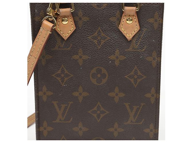 Louis Vuitton Petit Monogram Canvas Sac Plat Tote Shoulder Bag - vista 4