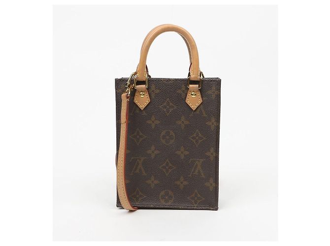 Louis Vuitton Petit Monogram Canvas Sac Plat Tote Shoulder Bag - vista 5