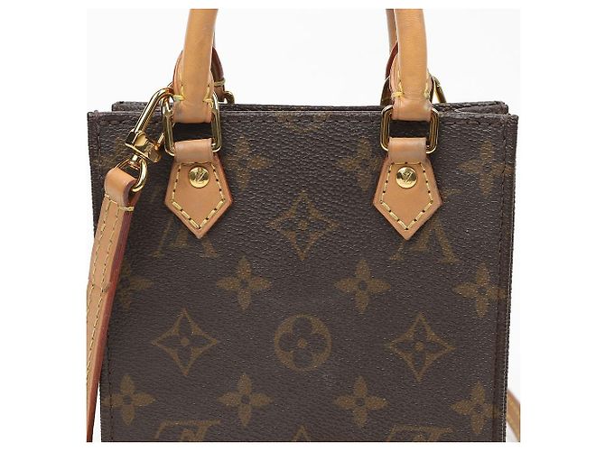 Louis Vuitton Petit Monogram Canvas Sac Plat Tote Shoulder Bag - vista 6