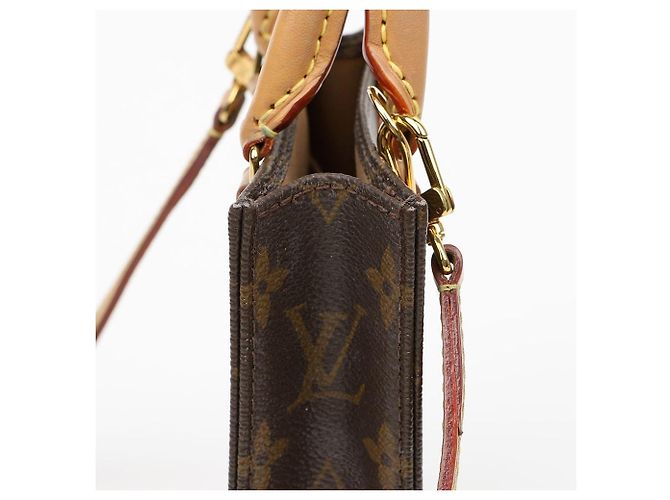 Louis Vuitton Petit Monogram Canvas Sac Plat Tote Shoulder Bag - vista 8