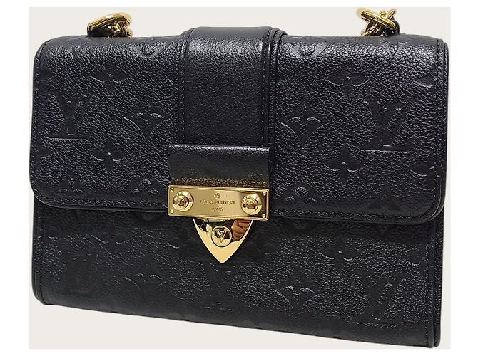 Louis Vuitton Borsa a spalla con catena Saint Sulpice BB Monogram Empreinte Nero - vista 2