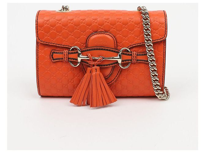 Gucci Borsa a tracolla Emily in pelle Micro Shima Orange - vista 2