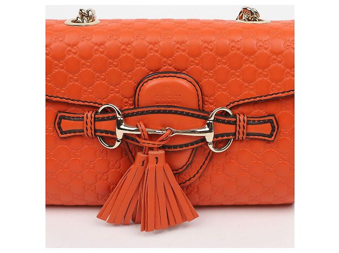 Gucci Borsa a tracolla Emily in pelle Micro Shima Orange - vista 3