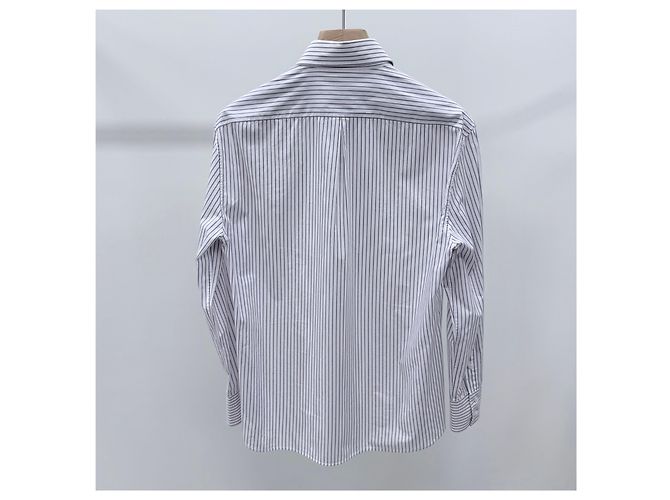 Brunello Cucinelli Camicia a maniche lunghe in cotone a righe - vista 4